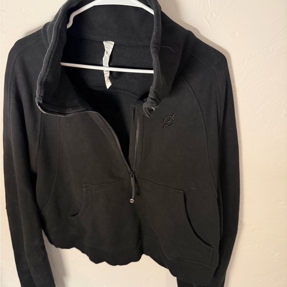 Peloton Black Zip-Up Hoodie with Kangaroo Pocket